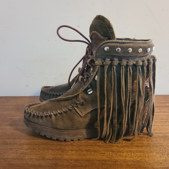 EL Vaquero Roseland Wornout Antiloupe Moccasin Boots Size 38 - Picture 4 of 8